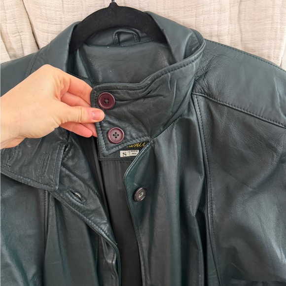 Vintage Avanti Green Sheepskin Trench Coat - Picture 4 of 11